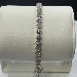 5.5 carat VS1+ HPHT lab diamond tennis brac rhodium plated sterling silver